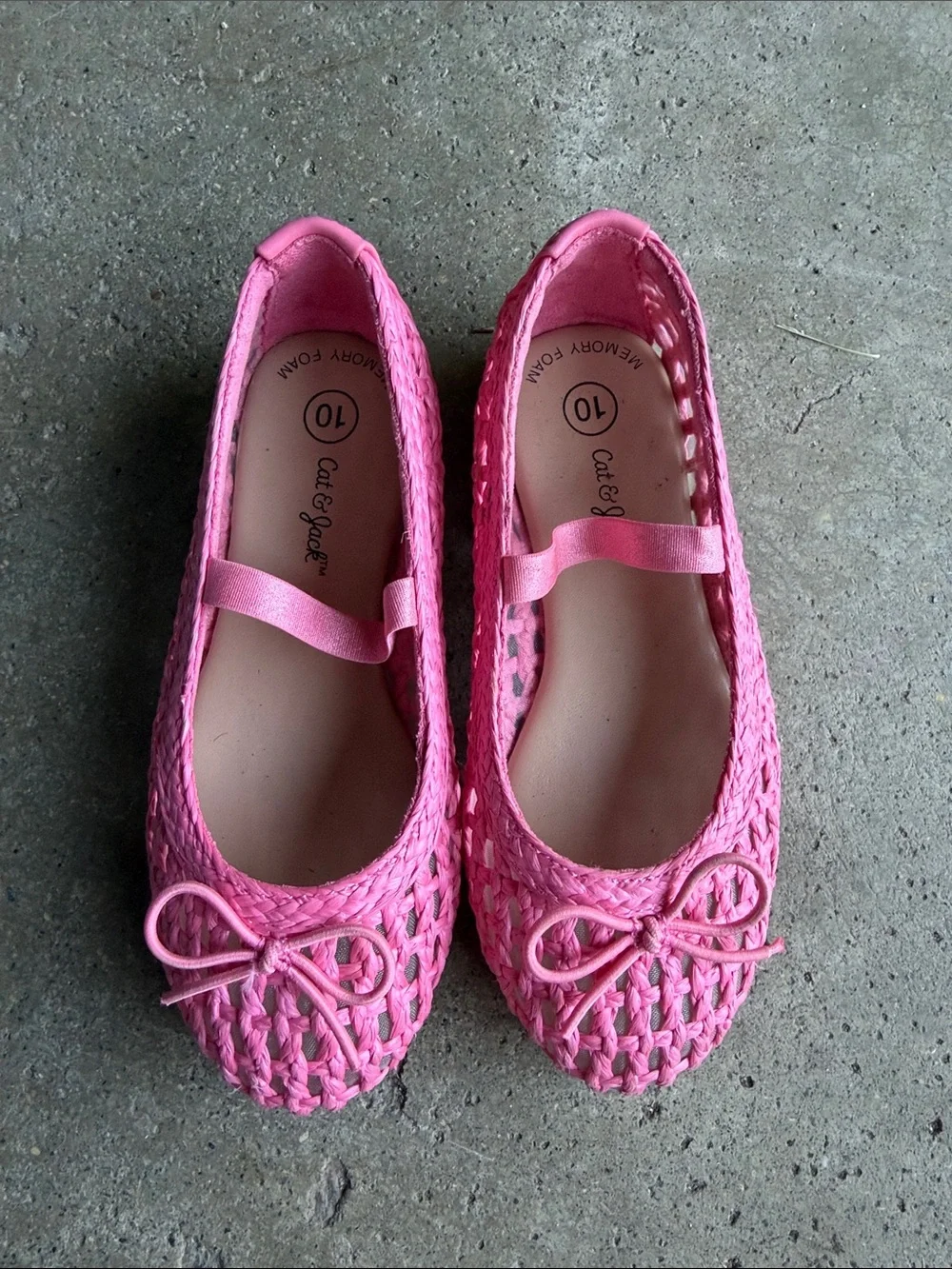 Cat & Jack Pink Woven Mary Jane Flats